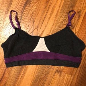 Lululemon Bra Sz 10. Grey, Purple Adjustable strap
